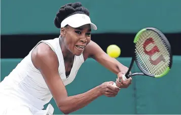  ??  ?? ■ Venus Williams capitulate­d in the second set.