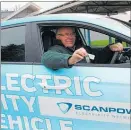  ??  ?? Bob Dresser, chairman of the Dannevirke Community Vehicle Trust, about to drive away in the new electric car.