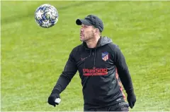  ?? AFP ?? Atletico Madrid coach Diego Simeone takes part in a training session.