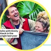  ??  ?? John with Emily Atack in the jungle last year