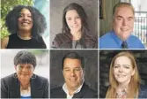  ?? PHOTOS PROVIDED TO THE SUN-TIMES. MARIANNE LALONDE PHOTO BY NICOLE DEFILIPPIS ?? Candidates running in the 46th Ward (top row, left to right) Angela Clay, Kim Walz, Patrick Nagle, (bottom row, left to right) Roushanda Williams, Michael Cortez and Marianne Lalonde.