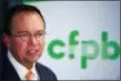  ?? JACQUELYN MARTIN - THE ASSOCIATED PRESS ?? In this Nov. 27, 2017, file photo, Mick Mulvaney speaks during a news conference after his first day as acting director of the Consumer Financial Protection Bureau in Washington. Mulvaney promised to shrink the bureau’s mandate and take a much softer...