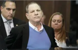  ?? STEVEN HIRSCH — NEW YORK POST VIA AP ?? In this file photo, Harvey Weinstein listens during a court proceeding in New York.