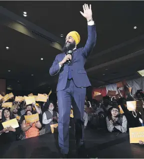  ?? NATHAN DENETTE/THE CANADIAN PRESS ?? Former Ontario deputy NDP leader Jagmeet Singh has raised an impressive $353,000 since launching his bid for the federal NDP leadership on May 15.