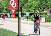  ?? [PHOTO PROVIDED] ?? The University of Oklahoma has been recognized as a bicycle friendly university.