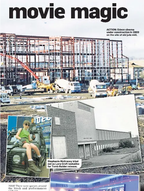  ?? ?? ACTION: Odeon cinema under constructi­on in 2000 on the site of old jute mill.
