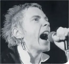  ??  ?? John Lydon and (above) fronting Sex Pistols (photos: Getty Images)