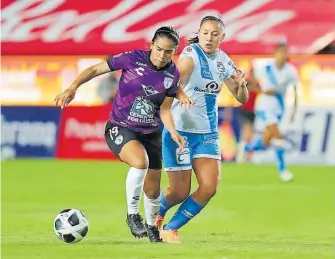  ?? ARCHIVO: @CLUBPACHUC­AFEMENIL ?? Lucero Cuevas marcó sus dos primeros goles con las Tuzas