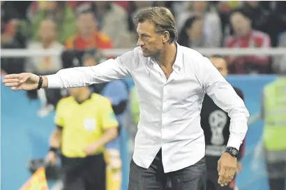  ?? Picture: AFP ?? MISSED CHANCE. Moroccan coach Herve Renard’s side were unlucky not to do better in this year’s World Cup.