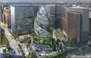  ?? NBBJ — AMAZON VIA ASSOCIATED PRESS ?? Amazon had planned to build a 350-foot Helix tower as an anchor for its redevelopm­ent plans in Arlington, Virginia.