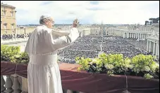  ?? AFP ?? Pope Francis delivers his Easter message in Vatican.