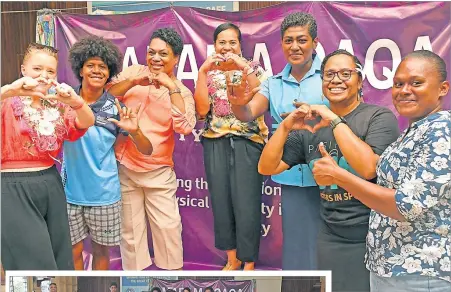  ?? Picture: JONACANI LALAKOBAU ?? Marama Qaqa project founder Kalesi Nainoca, second right, with women with disabiliti­es and guests during the project launch in Nadera, Nasinu yesterday.