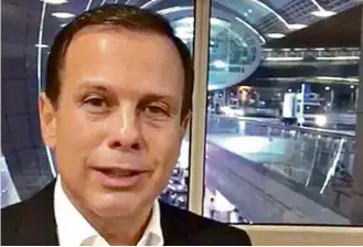  ?? Reprodução ?? Prefeito de João Doria antes de embarcar para Dubai, em vídeo publicado em rede social