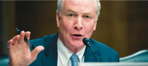  ?? ?? Sen. Chris Van Hollen, a Maryland Democrat, speaks at a hearing on Capitol Hill in Washington.