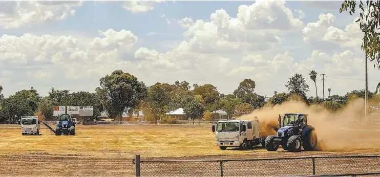  ??  ?? Regional Council staff and machinery were on Kennard Park on Sunday, preparing for today’s visit from Freddy Fittler and crew who will give the site a major makeover.