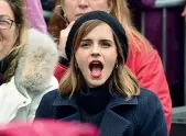  ??  ?? Emma Watson L’attrice in corteo a Washington