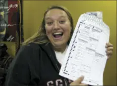  ?? MARI ZAPOROWSKI/COURTESY OF NIKOLA HALYCYONE JORDAN VIA AP ?? In this Oct. 20, 2008, photo provided by Nikola Halycyone Jordan, Jordan poses with her election ballot in Omaha, Neb. Jordan believes the selfies are a great way not only to share her views on the issues, but also to stress the importance of voting...