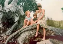  ??  ?? Pryor with Simon and Emily in the Coromandel, before the family moved to England in 1981.