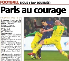  ??  ?? Angel Di Maria a donné la victoire au PSG à Nantes. (Photo EPA/MAXPPP)