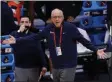  ?? AJ MAST - THE ASSOCIATED PRESS ?? Syracuse head coach Jim Boeheim watches against Houston in the first half of a Sweet 16 game in the NCAA men’s college basketball tournament at Hinkle Fieldhouse in Indianapol­is, Saturday, March
27, 2021.