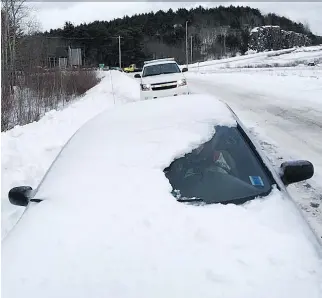  ?? RCMP/FACEBOOK ?? Drivers who clear just a peephole after a snowfall endanger both themselves and others. They can also be issued a ticket in some jurisdicti­ons for driving with an obstructio­n on the windshield.