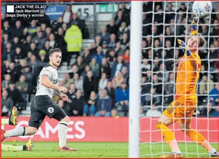  ??  ?? JACK THE GLAD: Jack Marriott bags Derby’s winner