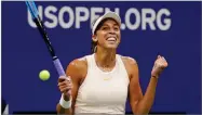  ?? AP PHOTO BY FRANK FRANKLIN II ?? In this Sept. 5, 2018, file photo, Madison Keys celebrates after defeating Carla Suarez Navarro, of Spain, in the quarterfin­als of the U.S. Open tennis tournament in New York.