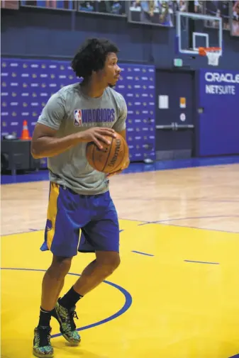  ?? Photos courtesy of Warriors ?? At 23, Dwayne Sutton is old for a prospect, but as a highenergy role player, he has a good chance to make the roster if Golden State has a need for a savvy wing who excels at effort plays.
