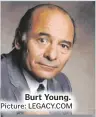  ?? Picture: LEGACY.COM ?? Burt Young.