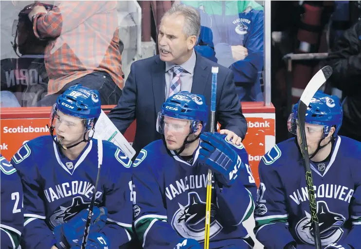  ?? — THE CANADIAN PRESS FILES ?? The hot seat under Vancouver Canucks head coach Willie Desjardins has been cranked to high as the club wraps up another losing season.
