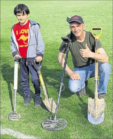  ?? ?? David Callow, pictured with his son Lawrence, on another quest for buried secrets