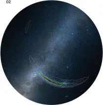  ??  ?? 02 A sky-map of the southern hemisphere shows the approximat­e location of the source of gravitatio­nal waves detected in September 2015. With three detectors we can be more precise.