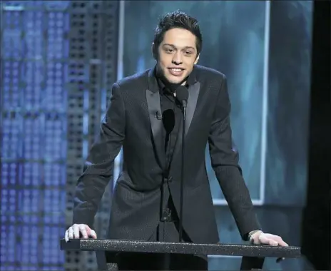  ?? Chris Pizzello/Invision/AP ?? Pete Davidson speaks at a Comedy Central Roast at Sony Pictures Studios in Culver City, Calif. in 2015.