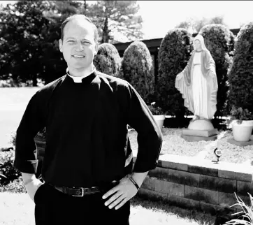  ?? Bob Donaldson/Post-Gazette ?? Father Jay Donahue of the St. Simon & Jude Roman Catholic Church in Scott. The church is celebratin­g its 60th anniversar­y.