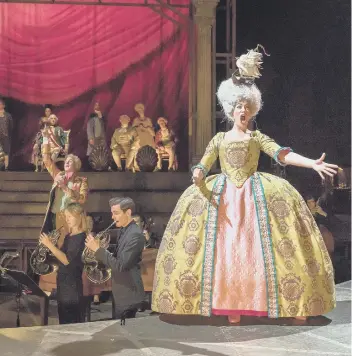  ??  ?? Fleur de Bray as Katherina Cavalieri in Amadeus (photo: Marc Brenner)