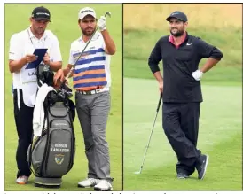  ?? (Photos FFG/ Orloff-Stevens) ?? Langasque (club en main à gauche) et Levy voudront remonter la pente aujourd’hui.