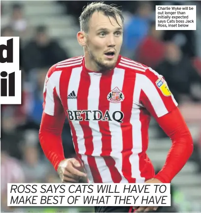  ??  ?? Charlie Wyke will be out longer than initially expected says Cats boss Jack Ross, inset below