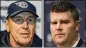  ??  ?? Mike Mularkey (left) went 20-21 in 2½ seasons as Titans coach. GM Jon Robinson (right) will begin search for a new coach.
