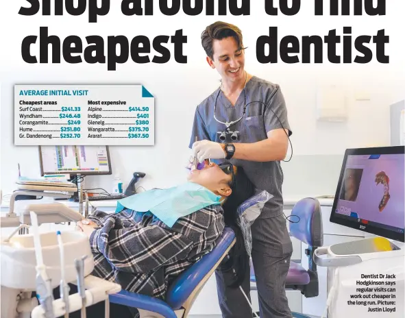  ?? ?? Dentist Dr Jack Hodgkinson says regular visits can work out cheaper in the long run. Picture: Justin Lloyd