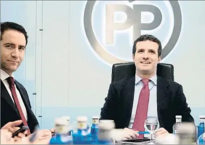  ?? DAVID MUDARRA / EFE ?? Pablo Casado en el comité de dirección del PP