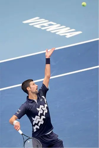  ?? [ Gepa pictures ] ?? Novak Djokovic´ spielt heute in der Wiener Stadthalle um den Halbfinale­inzug.