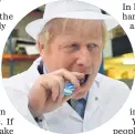  ??  ?? Rocky road: Boris Johnson during a visit
to a sweet factory