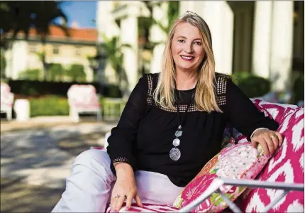  ?? RICHARD GRAULICH / DAILY NEWS ?? Anna Wilding, a White House correspond­ent during the Obama administra­tion, sits outside The Breakers hotel in Palm Beach.