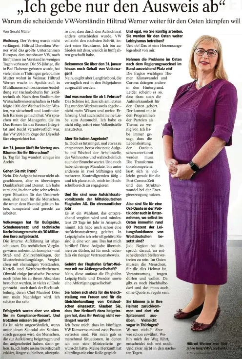  ?? FOTO: VOLKSWAGEN AG ?? Wolfsburg.
Hiltrud Werner war fünf Jahre lang Vw-vorstand.