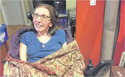  ?? ANDREW RANKIN • THE CHRONICLE HERALD ?? Disabiliti­es advocate Jen Powley says the province is backtracki­ng on its promise to provide housing options for her and other adults with disabiliti­es in Nova Scotia.