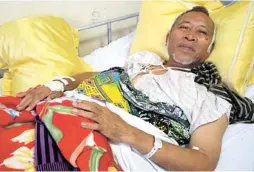  ?? AFP PHOTO ?? Mayor Abdul Malik Manamparan recuperate­s at a hospital in Iligan City.