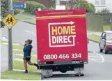  ?? Photo: FAIRFAX NZ ?? Credit on call: A Home Direct truck operating in Cannons Creek.