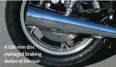  ??  ?? A 280-mm disc managed braking duties at the rear