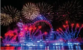  ?? ?? New Year’s Eve firework display at the London Eye 2023. Photograph: Jill Mead/The Guardian