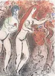  ?? FOTO: M. LANGENBERG ?? „Adam und Eva und die verbotene Frucht“aus Marc Chagalls „Dessins pour la Bible“.